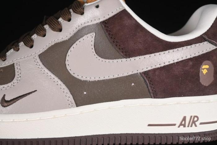 Nike Air Force 1 '07 Low BAPE Collaboration Grey Green Brown Low-Top Casual Sneakers - KK1988-039