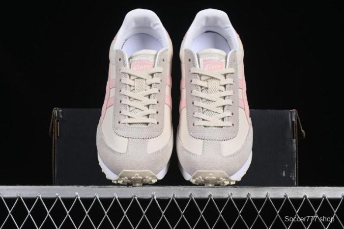 Asics Vintage-Style Sneakers - Soft Pink & Neutral Beige