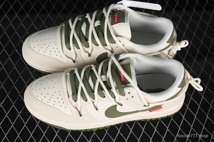 Nike SB Dunk Low Sup Anniversary Customized Low-Top Skateboarding Shoes with Strap and Green Swoosh - DM6868-090