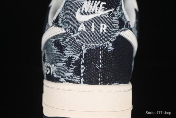 Nike Air Force 1 '07 Low Stussy Collaboration Retro Denim Casual Sneakers - XS1958-578