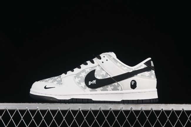Nike SB Dunk Low BAPE Collection 5-Point Star Black Swoosh Anniversary High-End Custom Low-Top Casual Skate Shoes - CS1688-104