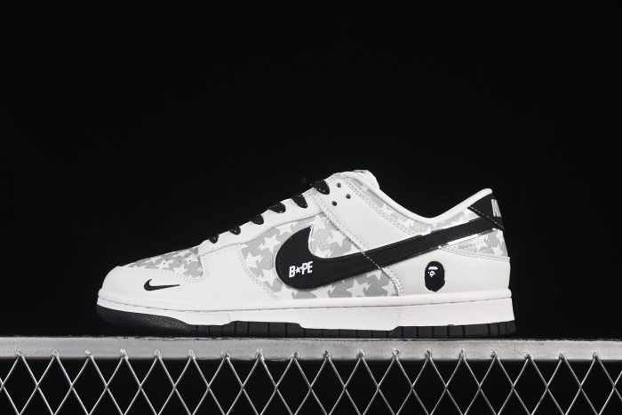 Nike SB Dunk Low BAPE Collection 5-Point Star Black Swoosh Anniversary High-End Custom Low-Top Casual Skate Shoes - CS1688-104
