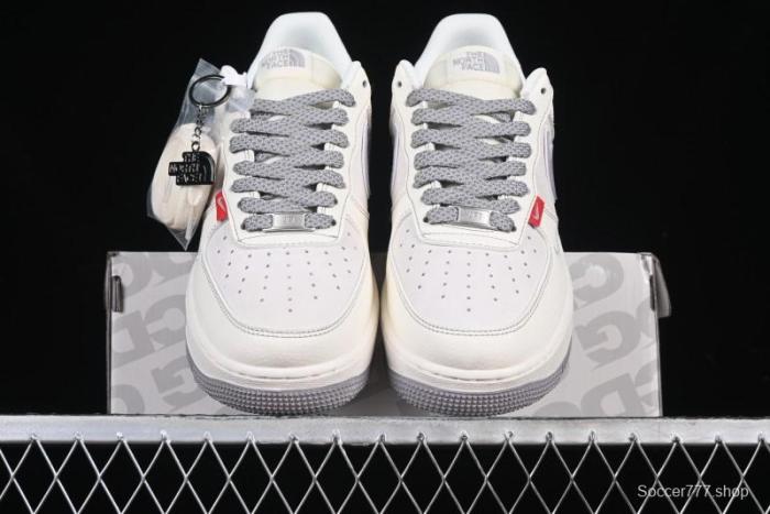 Nike Air Force 1 '07 Low The North Face Collaboration Beige Grey Red Label Casual Sneakers - BB7518-009