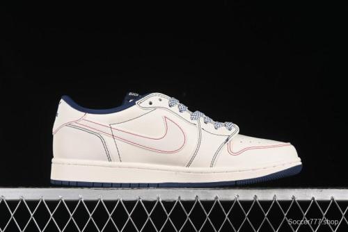 Nike Travis Scott x Fragment Design x Air Jordan 1 Low OG SP AJ1 Low-top Casual Sneakers - XY2688-115
