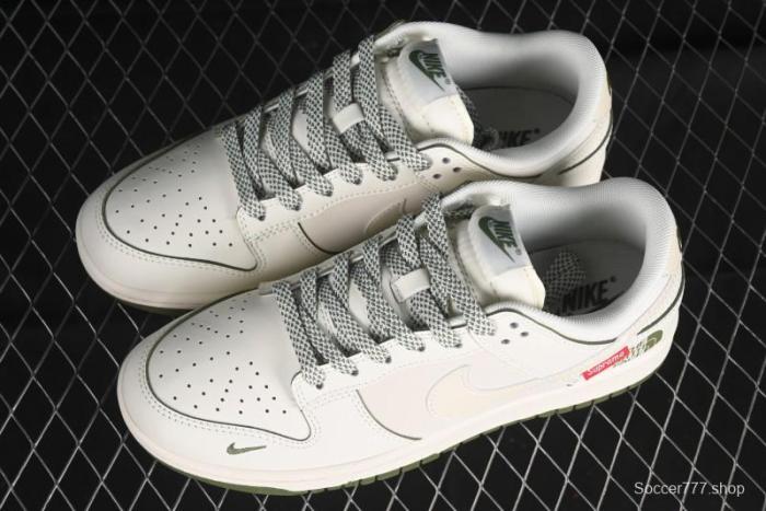 Nike SB Dunk Low Supreme The North Face Collaboration - Beige Green Reflective Swoosh Anniversary Custom Edition Low-Top Casual Skate Shoes - XX2025-638