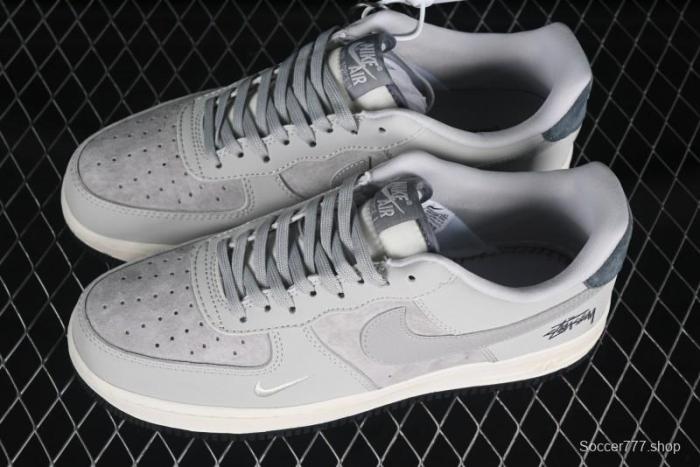 Nike Air Force 1 '07 Low Stussy Collaboration Galaxy Grey Low-Top Casual Sneakers - KK1988-055