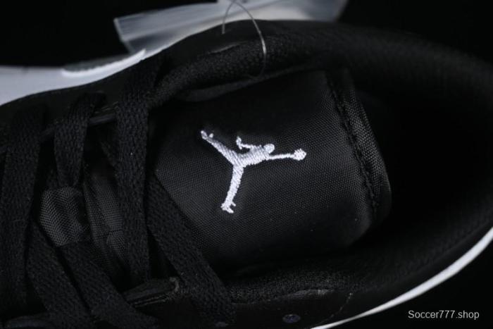 Nike Air Jordan 1 Low AJ1 Basketball Shoes in Black White Silver - 553558-131
