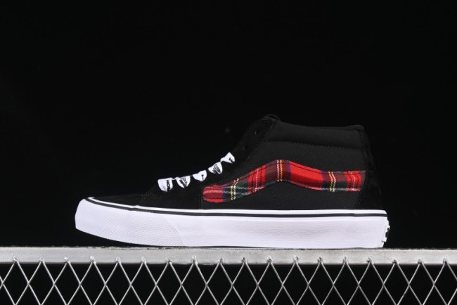 Vans Sk8-Mid Anaheim Collection Scottish Plaid Casual Low-Top Canvas Shoes - VN0A4UWIVNE