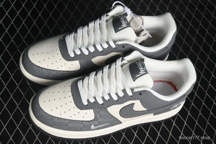 Nike Air Force 1 '07 Low Stussy Collaboration - Light Bone Shadow Low-Top Casual Sneakers - DF0180-008