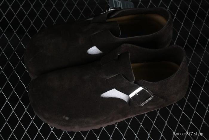 Birkenstock London BS Unisex Slip-On Casual Shoes with Soft Suede Leather and Lambswool Insole - BS