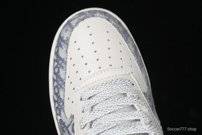 Nike Air Force 1 '07 Low Dior Collaboration - Grey Pattern Low-Top Casual Sneakers - DF0188-021