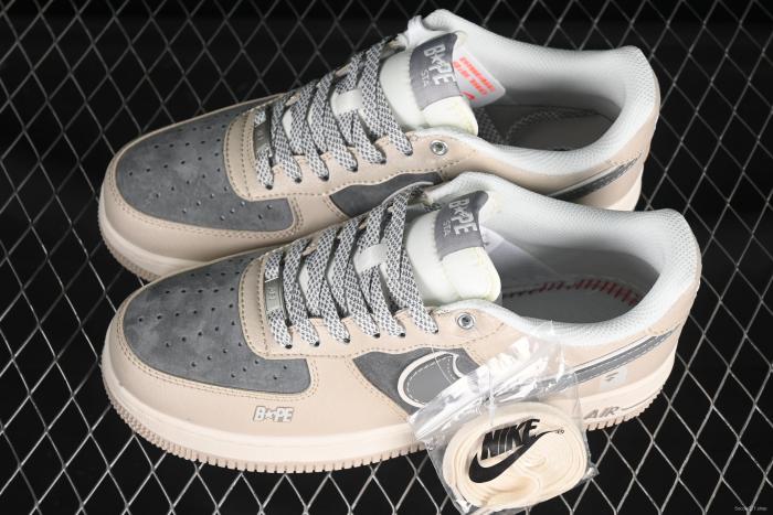 Nike Air Force 1 '07 Low Supreme Collaboration Sneakers with Red Snake Swoosh - SJ6698-023