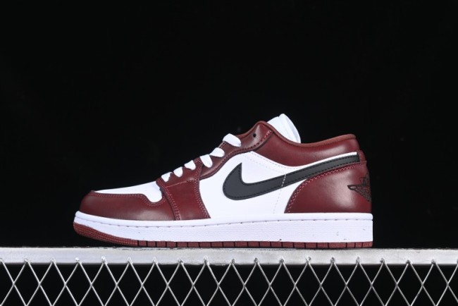Nike Air Jordan 1 Low AJ1 Retro Lifestyle Sneakers in White and University Red - HF3148-102