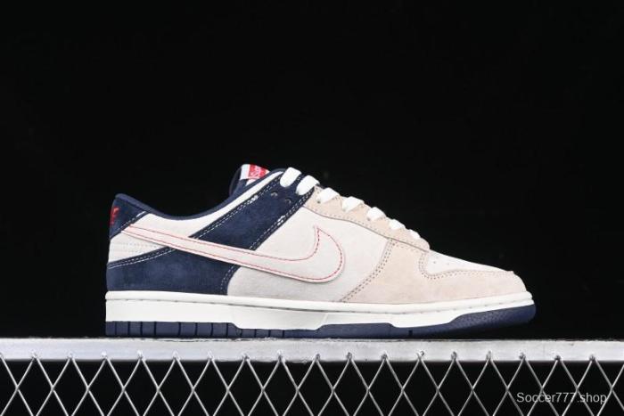 Nike SB Dunk Low Supreme Collaboration - Two-Tone White Swoosh Anniversary Customized Low-Top Casual Skate Shoes - DJ2024-045