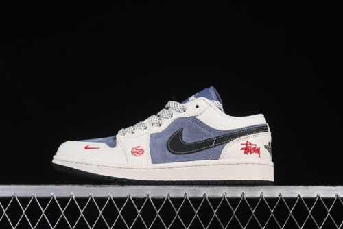 Nike Air Jordan 1 Low AJ1 Stussy Snake Year Limited Edition Retro Basketball Shoes - XX3318-517