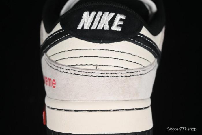Nike SB Dunk Low SUP Collaboration - Gray White Black Swoosh Anniversary High-End Custom Low-Top Casual Skate Shoes - MM1089-019