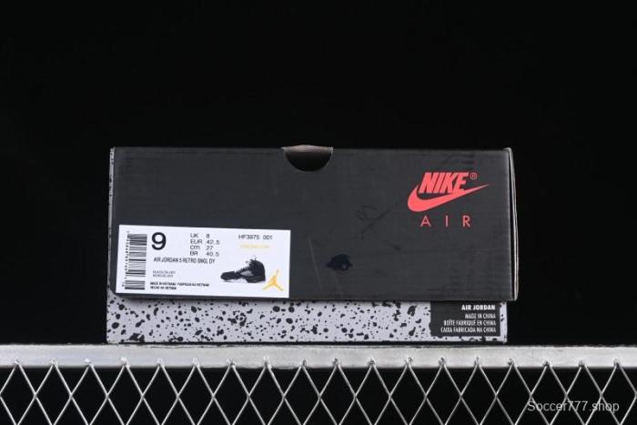 Nike Air Jordan 5 Retro Black  Metallic Reimagined  Basketball Shoes - HF3975-001