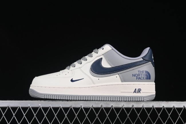 Nike Air Force 1 '07 Low The North Face Collaboration Grey Blue Double Swoosh Casual Sneakers - XS1958-520