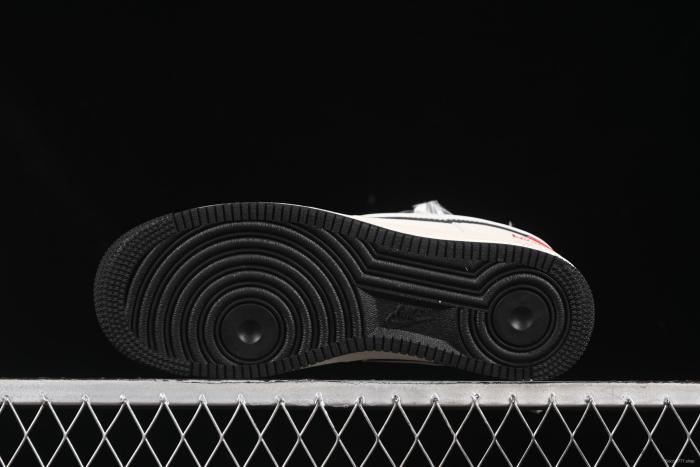 Nike Air Force 1 '07 Low Supreme Collaboration White Black Double Swoosh Casual Sneakers - XS1958-545