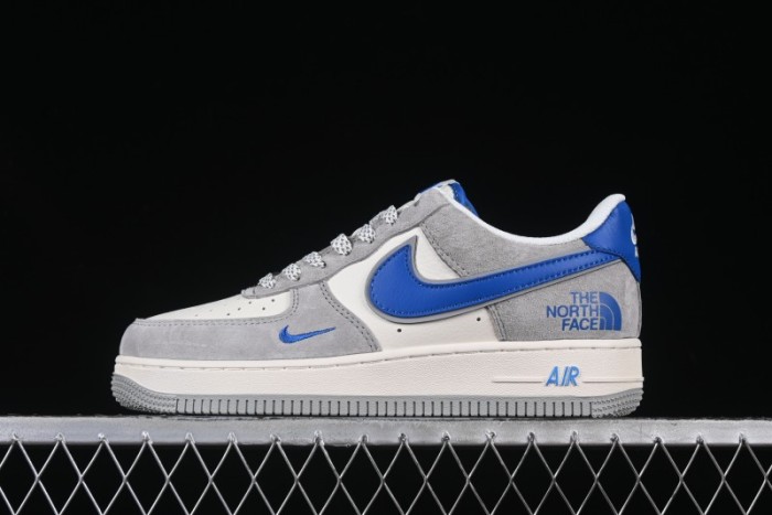 Nike Air Force 1 '07 Low The North Face Collaboration Grey Blue Swoosh Casual Shoes - XZ6188-745