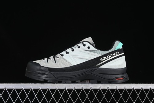 Salomon x Contragrip All-Terrain Hiking Shoes - Lightweight Gray with Black & Teal Accents