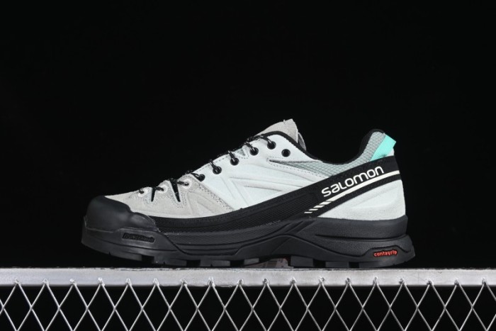 Salomon x Contragrip All-Terrain Hiking Shoes - Lightweight Gray with Black & Teal Accents