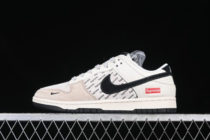 Nike SB Dunk Low Supreme Collaboration - Beige Brown Anniversary High-End Custom Low-Top Casual Skate Shoes - XS1086-003