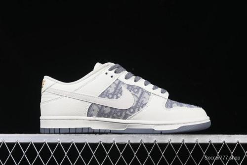 Nike SB Dunk Low Dior x Stone Island Triple Collaboration - Anniversary High-End Custom Low-Top Casual Sneakers - DM6868-043
