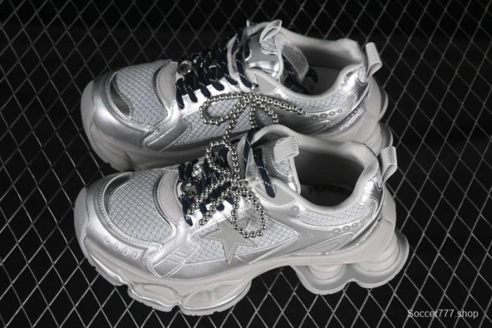 GG-CC Star Same Style Lace-up Hollow Out Dad Shoes with 5cm Height Increase - G25X269