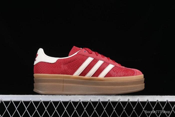 Adidas Originals Gazelle Bold JQ5977 Snake Year Limited Edition Low-Top Sneakers with Anti-Slip and Wear-Resistant Thick Sole