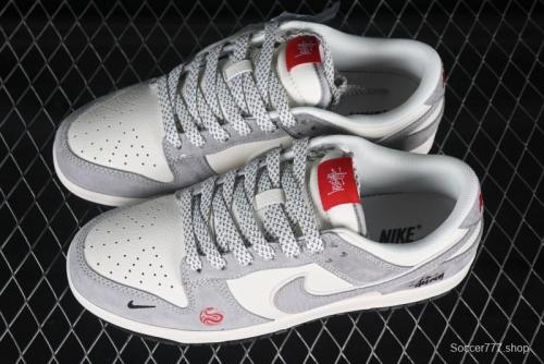 Nike SB Dunk Low Stussy Year of the Snake Limited Edition Grey Snake Swoosh Anniversary Custom Low-Top Casual Sneakers - XX3168-117