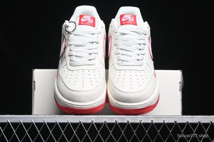 Nike Air Force 1 '07 Low Supreme Casual Sneakers in White/Red - DF0188-011