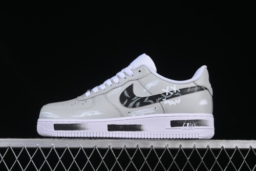 Nike Air Force 1 '07 Low Shadow Knight Grey White Black Casual Sneakers - CW2288-111