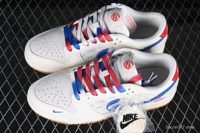 Nike SB Dunk Low Stussy Snake Year Collaboration Bullet Blue Check Anniversary Custom Low-Top Casual Skate Shoes - FC1688-207