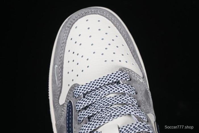 Nike Travis Scott x Fragment Design x Air Jordan 1 Low OG SP AJ1 Retro Sneakers with Reverse Swoosh - CF3688-066