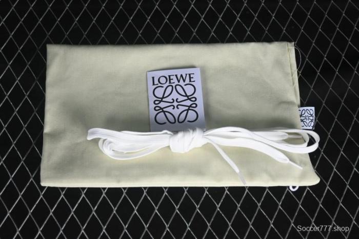 Loewe Ballet Runner 2.0 Sneakers Retro Style Low-Profile Casual Sports Shoes with Asymmetric Toe Design - White Blub