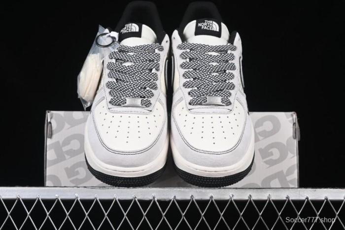 Nike Air Force 1'07 Low The North Face Collaboration - Grey Black Reflective Swoosh Casual Sneakers - DM6688-007