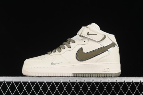 Nike Air Force 1 '07 Mid Military Green Dual-Color Sole Starlight Retro Sneakers - XL0236-231