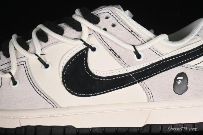 Nike SB Dunk Low BAPE Collaboration - Strap Black Hook Anniversary High-End Custom Low-Top Casual Skate Shoes SJ2068-299