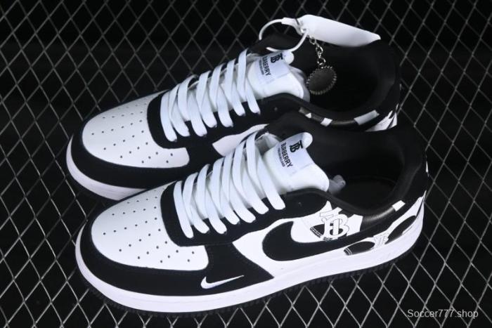 Nike Air Force 1 '07 Low Burberry Collaboration Black White Cow Print Casual Sneakers - DF0188-029
