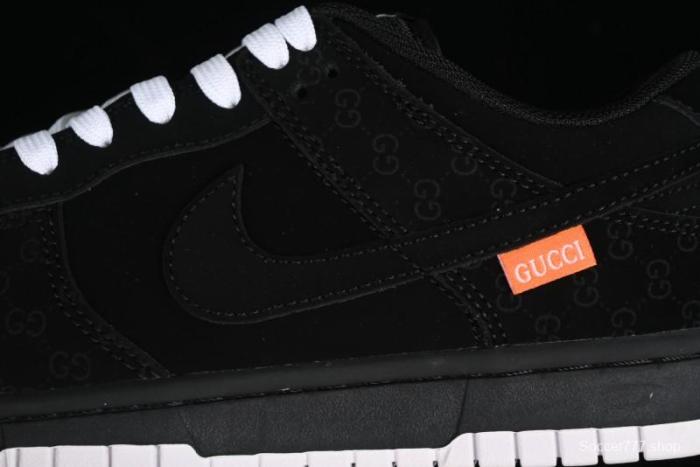 Nike SB Dunk Low Gucci Collaboration Dark Floral Pattern Anniversary Custom Low-Top Casual Sneakers - FC1688-140