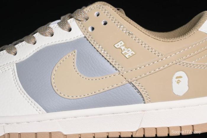Nike SB Dunk Low BAPE Collaboration - Beige Grey Brown Anniversary Customized Low-Top Casual Sneakers - BB8969-006