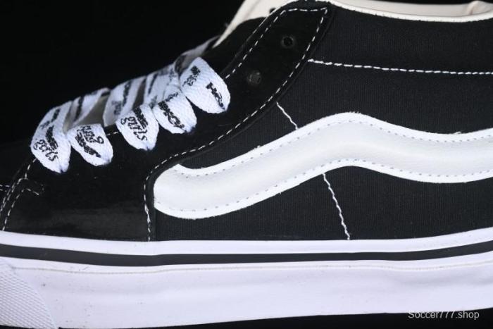 Vans HommeGirls x Vans Sk8-Mid Fashion Casual Mid-Top Canvas Sneakers with Bold Side Stripes - VN000NBNCJK