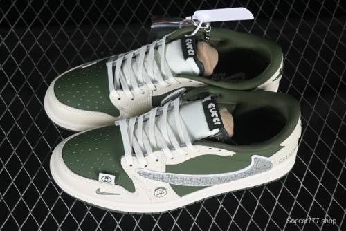 Nike Air Jordan 1 Low OG SP AJ1 Stussy Collaboration Black Grey Blue Black Swoosh Low Top Casual Sneakers - XS2024-001