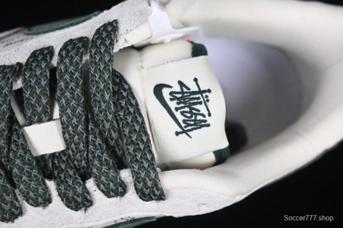 Nike Air Force 1 '07 Low Stussy Collaboration Green Suede Swoosh Low-Top Casual Sneakers - CH6336-511