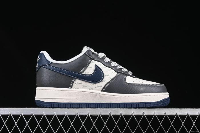 Nike Air Force 1 '07 Low Stussy Collaboration Navy Grey Casual Sneakers - XS1958-519