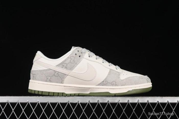 Nike SB Dunk Low Gucci Collaboration - Smoke Green Anniversary High-End Custom Low-Top Casual Skate Shoes - XX2025-389
