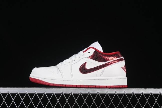 Nike Air Jordan 1 Low AJ1 White Red Casual Sneakers - HJ9338-106