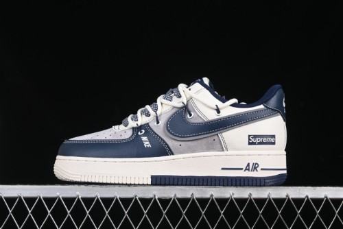 Nike Air Force 1 '07 Low Supreme Collaboration Beige Blue Low-Top Casual Sneakers - DM6688-018