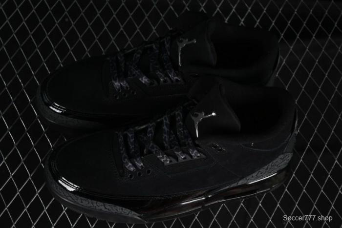 Nike Air Jordan 3 Retro Basketball Shoes in Midnight Black - CT8532-001